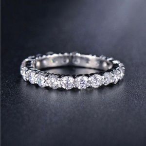 Italo Round Cut Eternity Wedding Band Ring Affordable